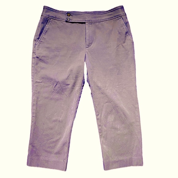 Chaps Classic Capri Khaki Pants , Relaxed Fit Capri Pants , Womens Capri Jeans - Picture 2 of 9